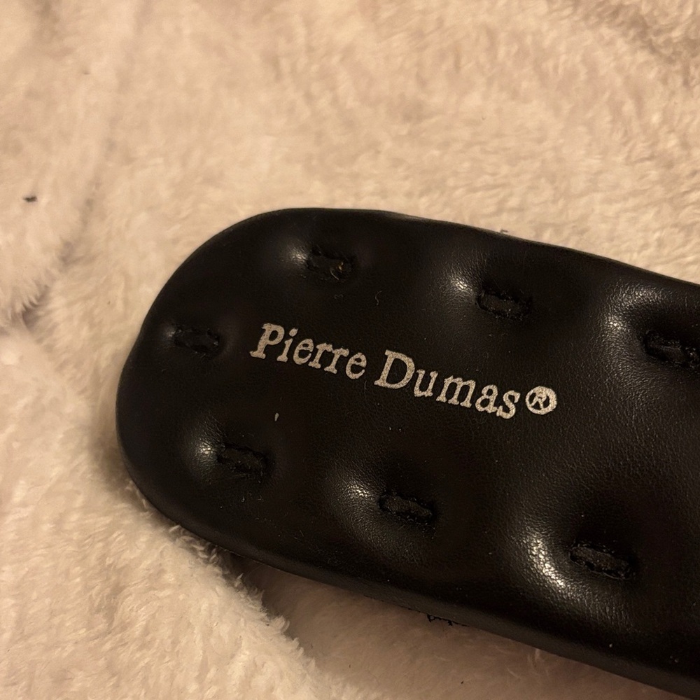 Pierre Dumas Black Woven Slide Sandals - Picture 2 of 4